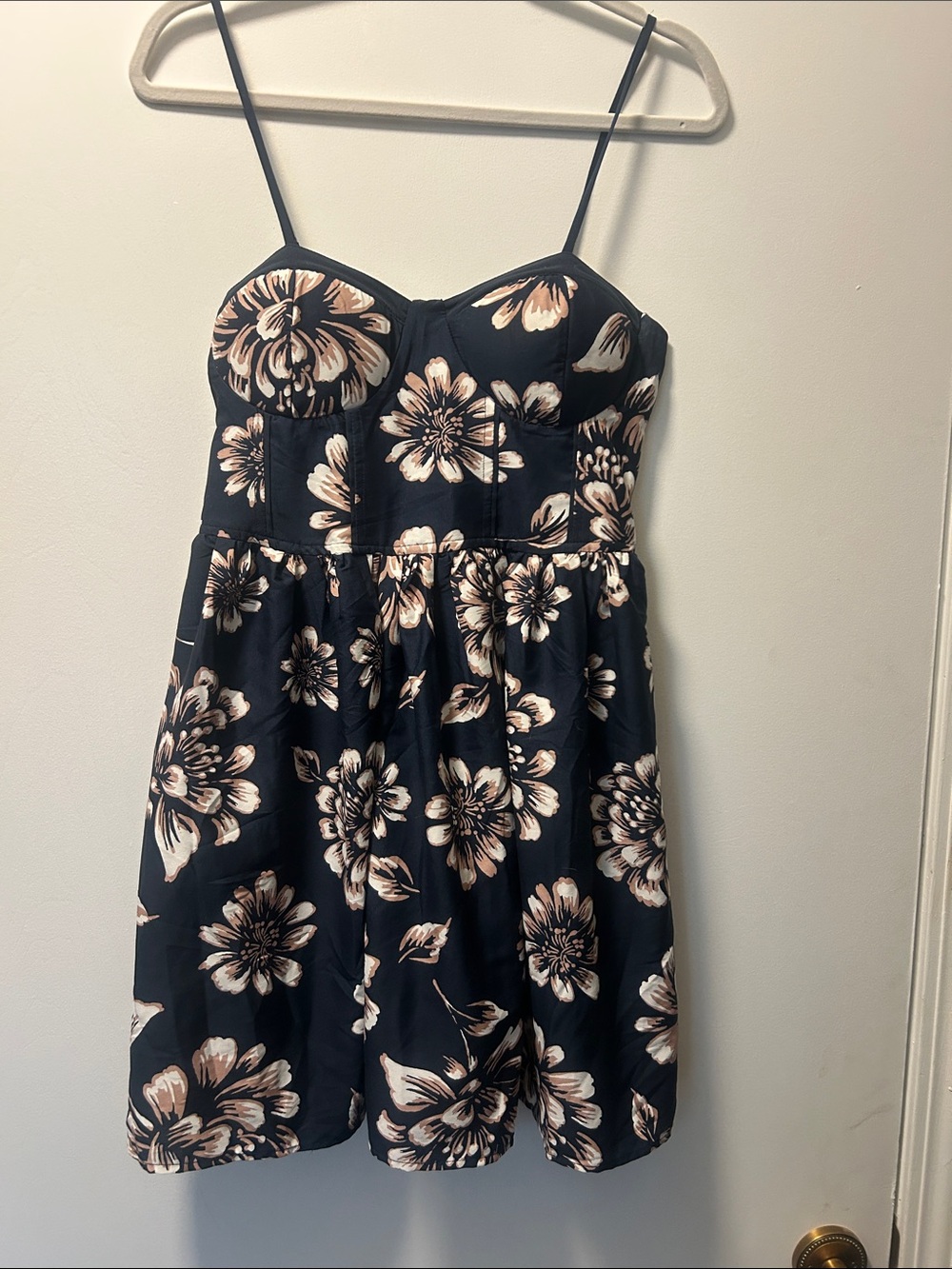 Band of Gypsies Navy Dress with Cream Floral Print